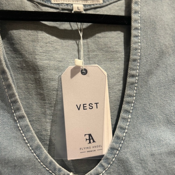 Flying Angel NWT Denim Vest Cropped - Picture 6 of 7